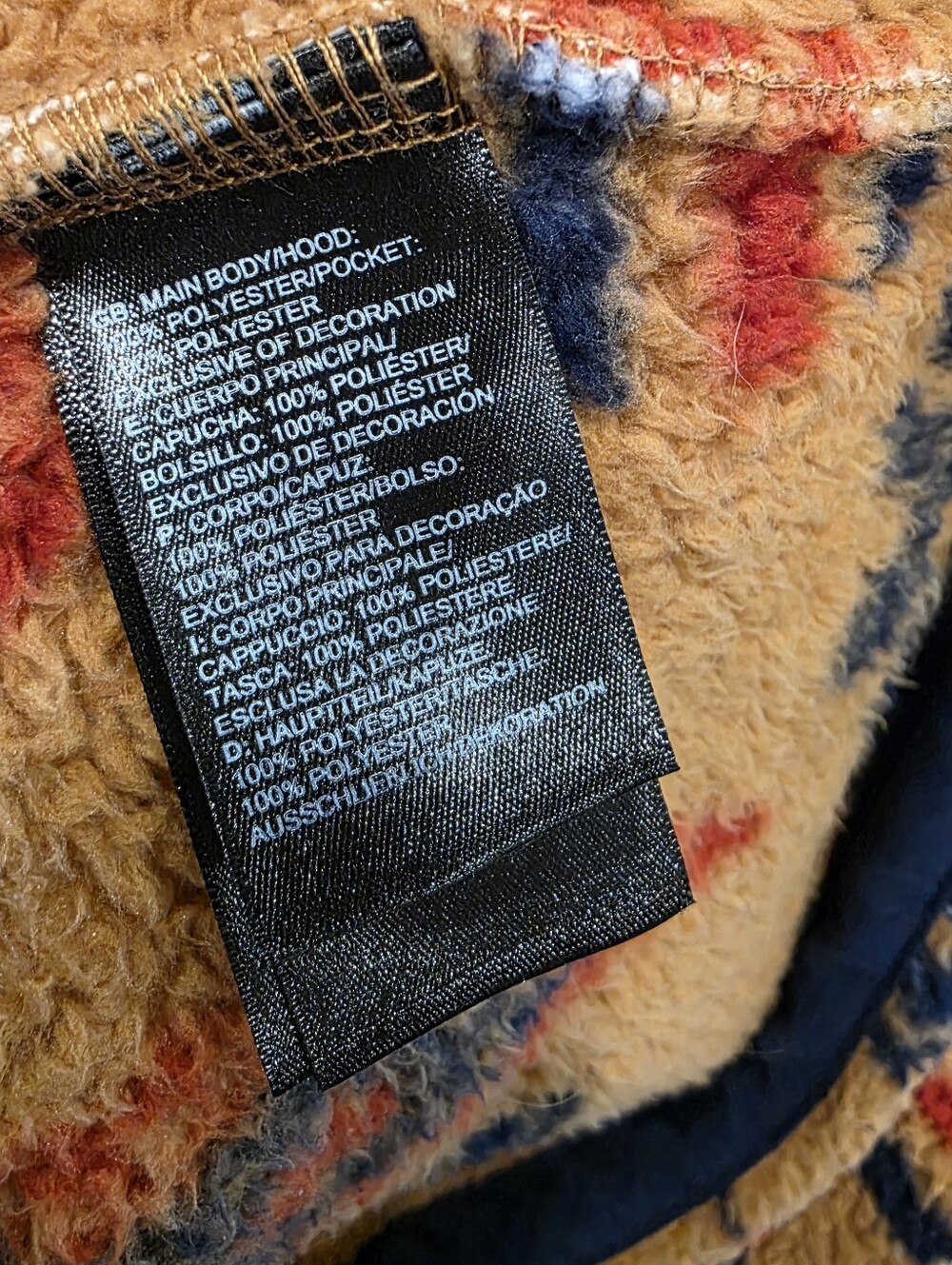The North Face Men's Campshire Pullover Hoodie Cedar Brown California Geo Print - Picture 5 of 5